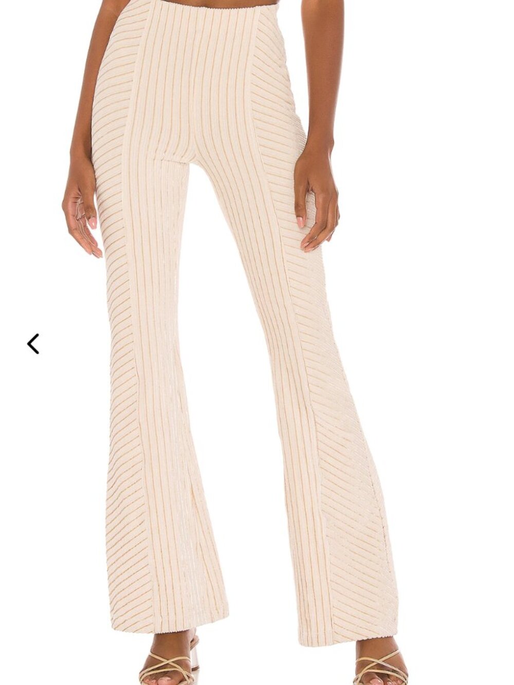 Free People Slim Pull-On Flare Trousers in Champagne
